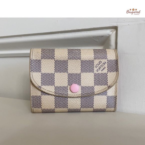 Authentic Louis Vuitton Damier Azur Coated Canvas Leather Rosalie Coin Purse - Picture 4 of 12